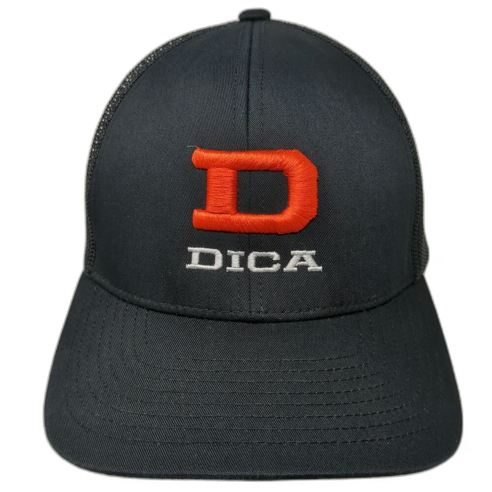 Pacific Headwear Trucker Hat Black One Size DICA Logo Embroidered Mesh Snapback